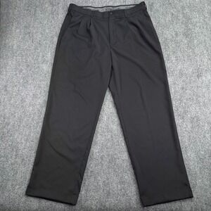 Pro Tour‎ Pants Mens 38x32 (Fits 38x30) Black Pleated Golf Performance Stretch
